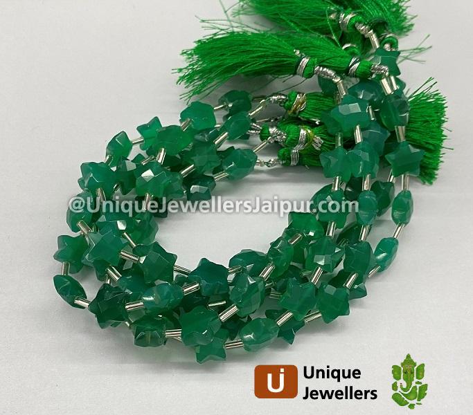 Green Onyx Faceted Star Beads